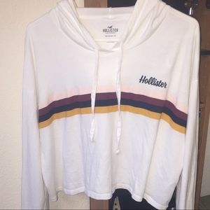 Cropped White Hoodie from Hollister